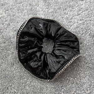 Black Scrunchie with Silver Trim